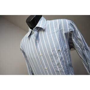 Lacoste Dress Shirt Alligator Striped Long Sleeve Mens Size EUR 40 US Medium